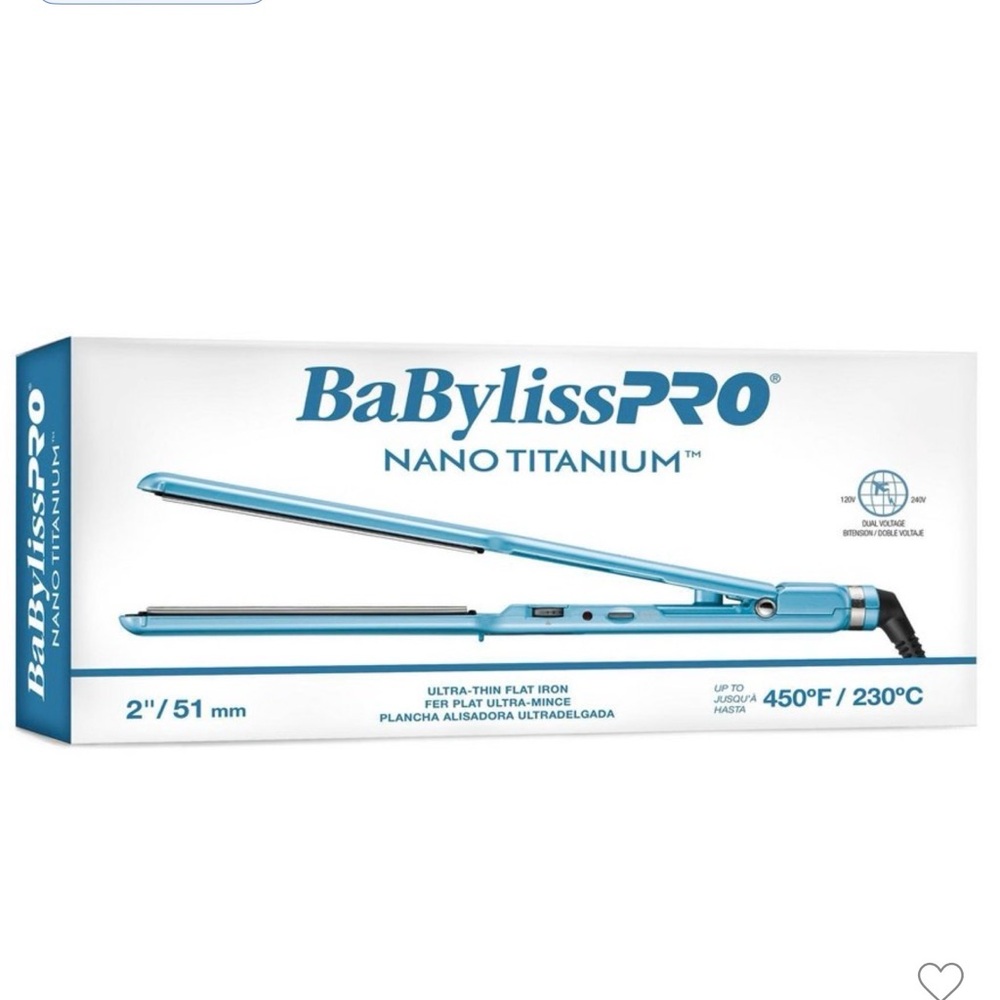 BaBylissPRO Nano Titanium Hair Straightener - Light Blue